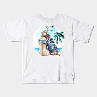 Labrador dog - You make me happy when skies are Kids T-Shirt